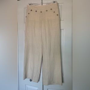 Anthropologie People Like Frank Tan Linen Sailor Pants